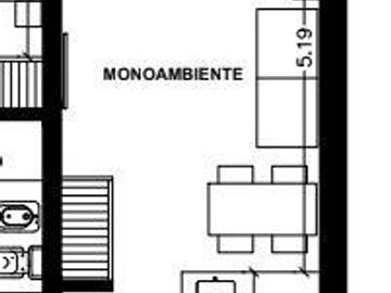 Departamento Monoambiente en Barrio Martin