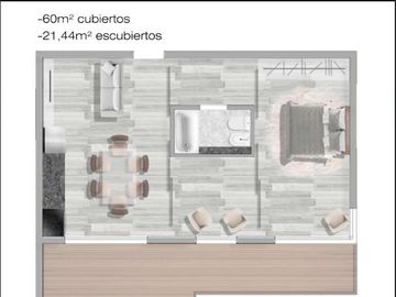 Departamento 2 ambientes con cochera Tipologia 1 Tigre  villa la Ñata