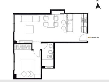 DEPARTAMENTO DE UN DORMITORIO VENTA PILETA Y SOLARIUM REP. DE LA SEXTA ROSARIO