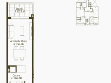 Venta Departamento de 1 Ambiente en Palomar