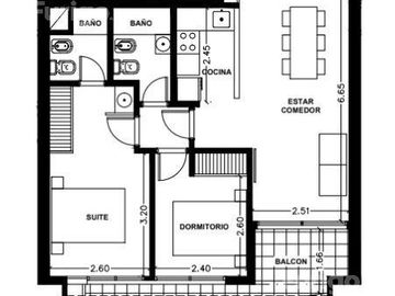 Departamento de 2 dormitorios en Barrio Martin