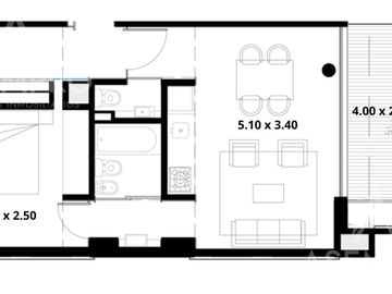 Departamento 2 Ambientes a Estrenar con Cochera cubierta