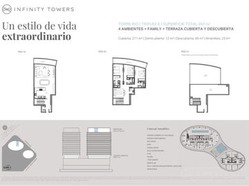INFINITY TOWERS. Triplex con vista al rio. A estrenar. 4 amb y dep. Venta. Vicente Lopez