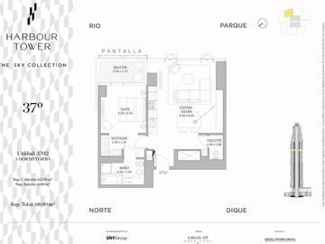 HARBOUR TOWER EN MADERO HARBOUR - Puerto Madero - Dique 1 Departamento en Venta, en construcción