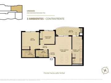 Moderno 3 ambientes con parrilla propia y amenitites en Caballito