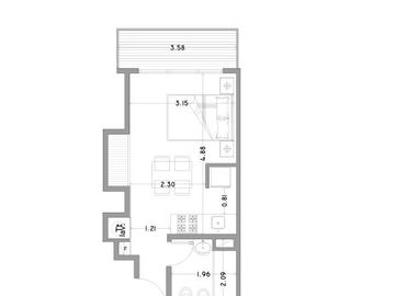 Departamento Monoambiente de pozo en venta - 1 Baño - 32Mts2