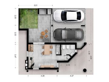En venta monoambiente con patio y cochera zona Río