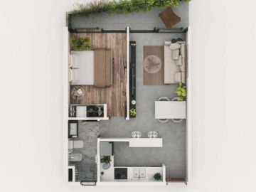 Departamento venta -1 dormitorios- 45mts 2 totales - La Plata-pozo-emprendimiento.