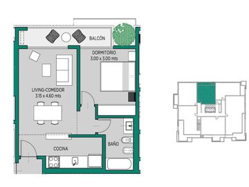 Departamento en venta dos ambientes en Ituzaingo