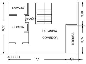 Departamento exterior en primer piso con Roof Garden.