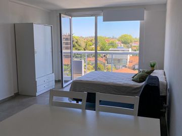 Moderno monoambiente con vista al mar en Punta Mogotes