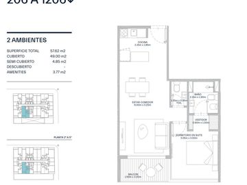 Departamento 2 ambientes con balcón - Nuñez