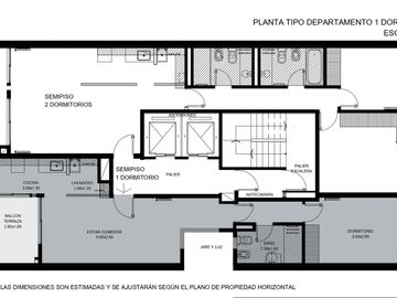 Departamento en venta en Echesortu, Rosario 1 dormitorio c/ patio y amenities.