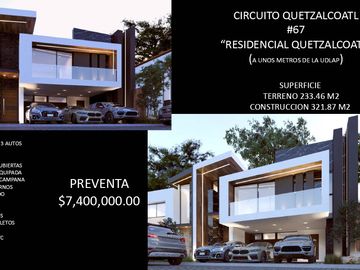 RESIDENCIA EN PREVENTA EN RESIDENCIAL QUETZALCOATL, SAN PEDRO CHOLULA, PUEBLA(BARR)