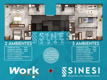 SEMIPISO 2 ambientes - Doble Balcon - San Martín Centro - Work Ayacucho 2261