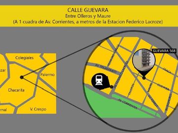 Venta de Departamento en Chacarita 1 ambiente con amplio balcón