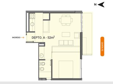 DEPARTAMENTO DE UN DORMITORIO VENTA SOLARIUM Y PARRILLERO LUIS AGOTE ROSARIO