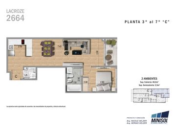 2 ambientes en venta en Colegiales