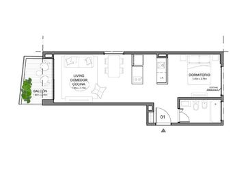 Departamento Monoambiente  divisible en Belgrano - A ESTRENAR