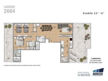 3 ambientes con balcón terraza en venta en Colegiales