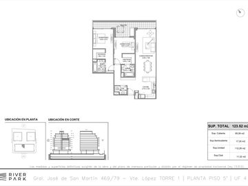 Departamento 3 ambientes en venta en Vicente López amplia vista