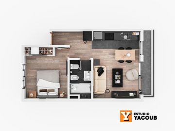 Monoambiente venta  -39 mts 2 totales con balcón- La Plata-pozo-emprendimiento.