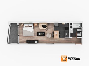 Monoambiente venta  -39 mts 2 totales con balcón- La Plata-pozo-emprendimiento.