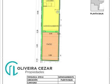 1 de Mayo 1115 - T2 Unidad PB H- Monoambiente con Patio Exclusivo - Barrio Martin