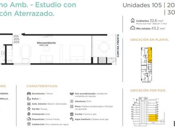 Estudio Monoambiente c/ balcón en Venta en Coghlan. Entrega Octubre 2024