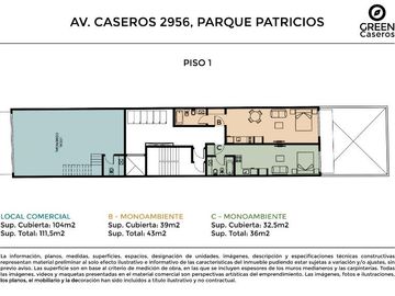 Departamento 2 ambientes con balcón al frente - Parque patricios