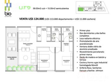 VENTA de Departamento 3 AMBIENTES con balcón. Bio condominio