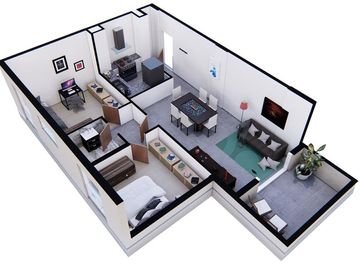 Departamento 2 AMBIENTES FRENTE PISO 3 H - General San Martin