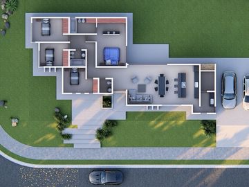 Casa una planta, 3 dorm y 3 baños