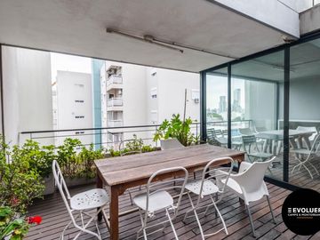 Venta depto 3 ambientes, balcón terraza y cochera fija en Palermo.