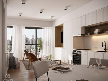 Departamento duplex de tres ambientes a la venta en pozo con balcón terraza- Núñez