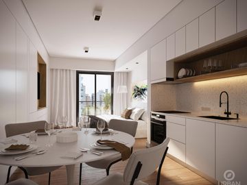 Departamento duplex de tres ambientes a la venta en pozo con balcón terraza- Núñez