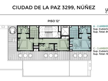 Departamento duplex de tres ambientes a la venta en pozo con balcón terraza- Núñez