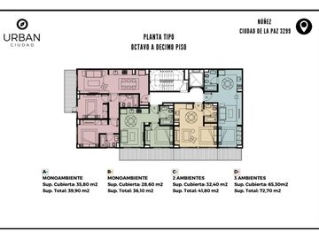 Departamento duplex de tres ambientes a la venta en pozo con balcón terraza- Núñez