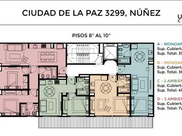 Departamento duplex de tres ambientes a la venta en pozo con balcón terraza- Núñez
