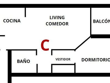 Venta departamento de 1 dormitorio en zona Centro