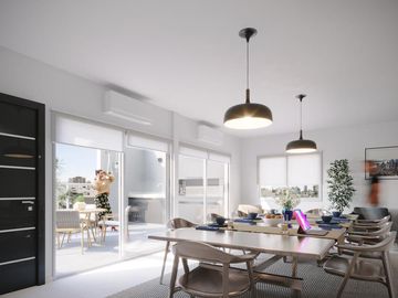 Dúplex de 2 ambientes de categoría lateral con balcón terraza, baño en suite y toilette - amenities