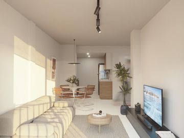 Dúplex de 2 ambientes de categoría lateral con balcón terraza, baño en suite y toilette - amenities