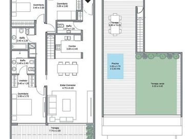 Venta Dpto PH 4 amb Duplex terraza pileta y parrilla con cochera en Caballito