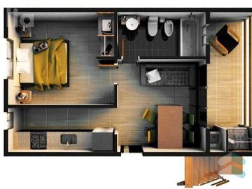 Departamento con espacio vehicular y parrilla en Costa Azul