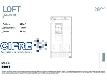 Departamento tipo LOFT con 4,50mts de altura balcón terraza baño y toilette