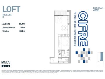 Departamento tipo LOFT con 4,50mts de altura balcón terraza baño y toilette