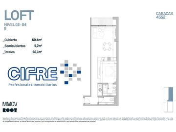 Departamento tipo LOFT con 4,50mts de altura balcón terraza baño y toilette