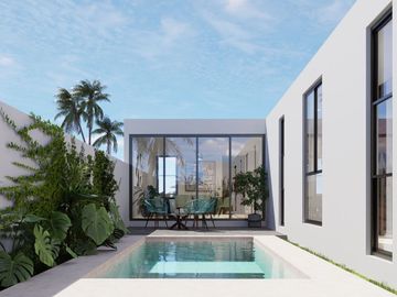CASA EN VENTA EN PRIVADA CON PISCINA Y AMENIDADES MERIDA CHOLUL