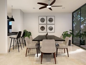 CASA EN VENTA MERIDA CHOLUL EN PRIVADA CON PISCINA Y AMENIDADES