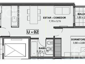 VENTA DEPARTAMENTO A ESTRENAR DE UN DORMITORIO CON BALCÓN  EN ECHESORTU